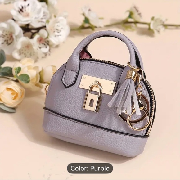 Handbags - Lavender Mini Bag with Tassel and Keychain Bag Charm NIP